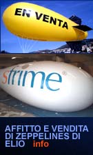 noleggio e vendita  di  dirigilibi ad elio, in vendita